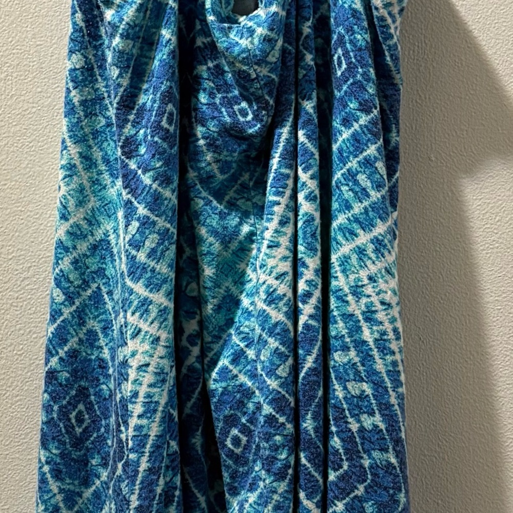 Blue Patterned Sleeveless Dress - Picture 4 of 6